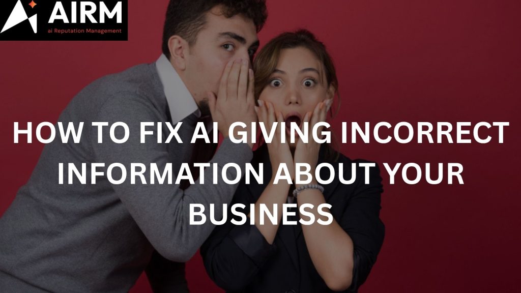 A man gossiping to a woman, representing AI giving the wrong business information