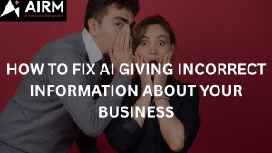 A man gossiping to a woman, representing AI giving the wrong business information